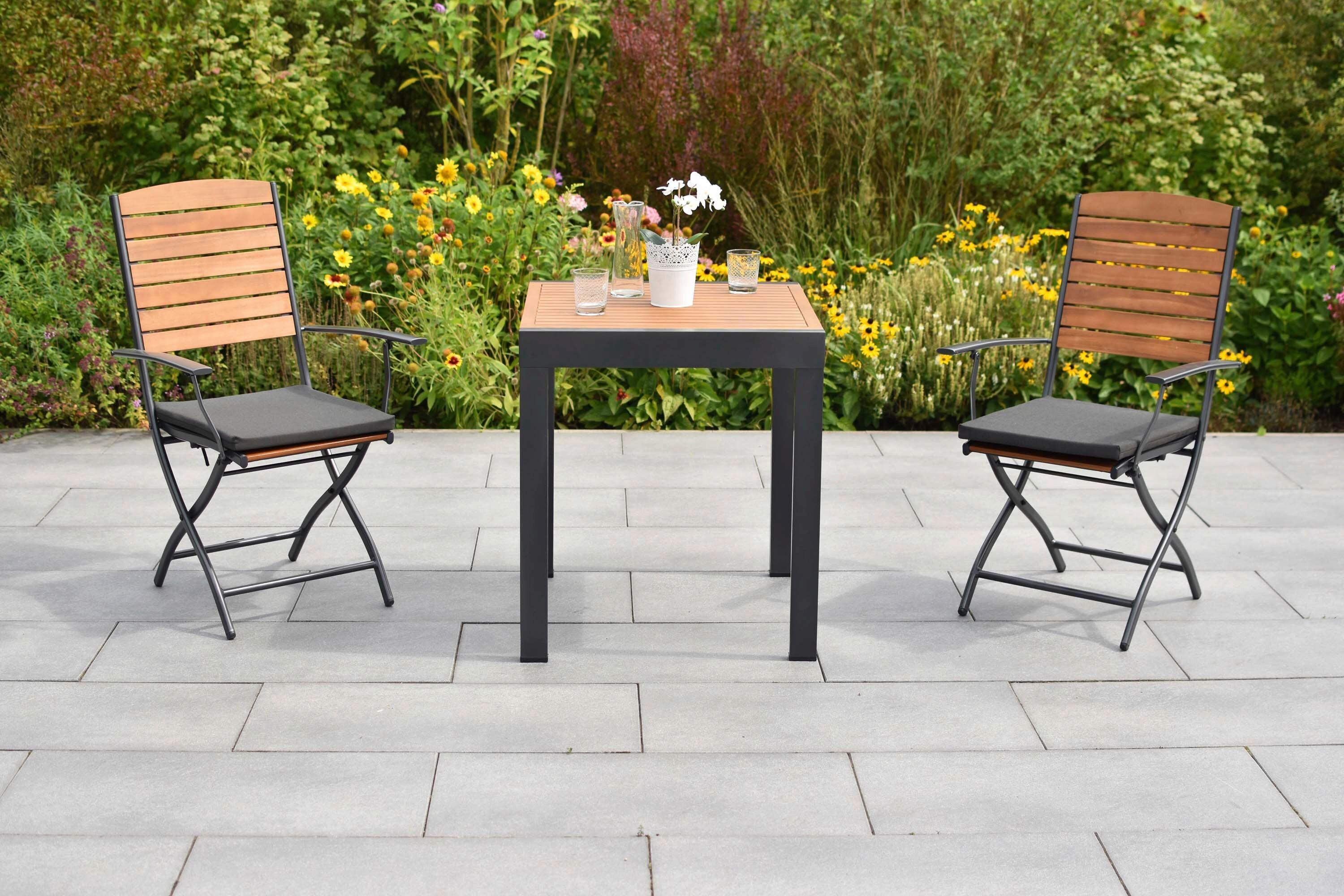 Gartentischgruppe 3tlg. Set Inkl. Sitzkissen