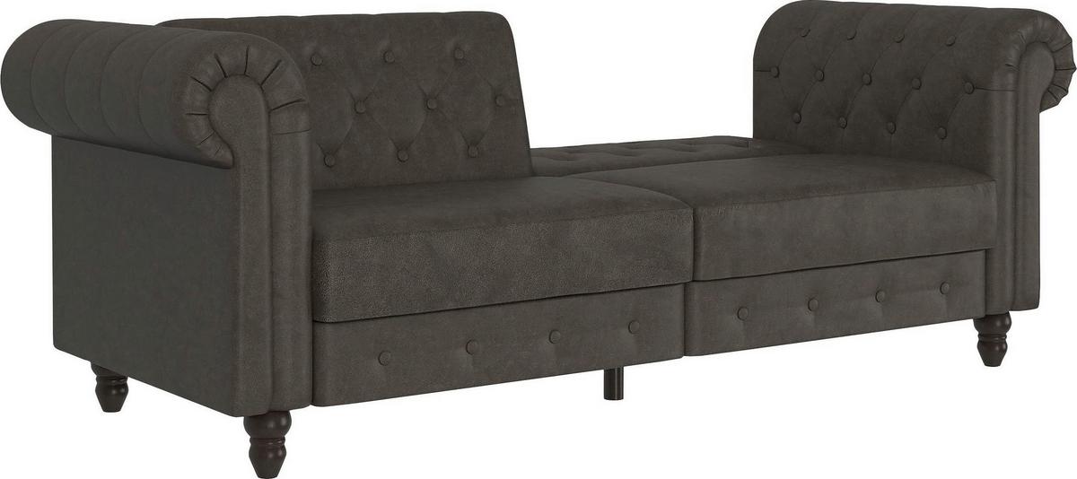 Schlafsofa Firenze Anthrazit, mit Schlaffunktion - Anthrazit/Schwarz, Basics, Textil (236/83/87cm) - Livetastic