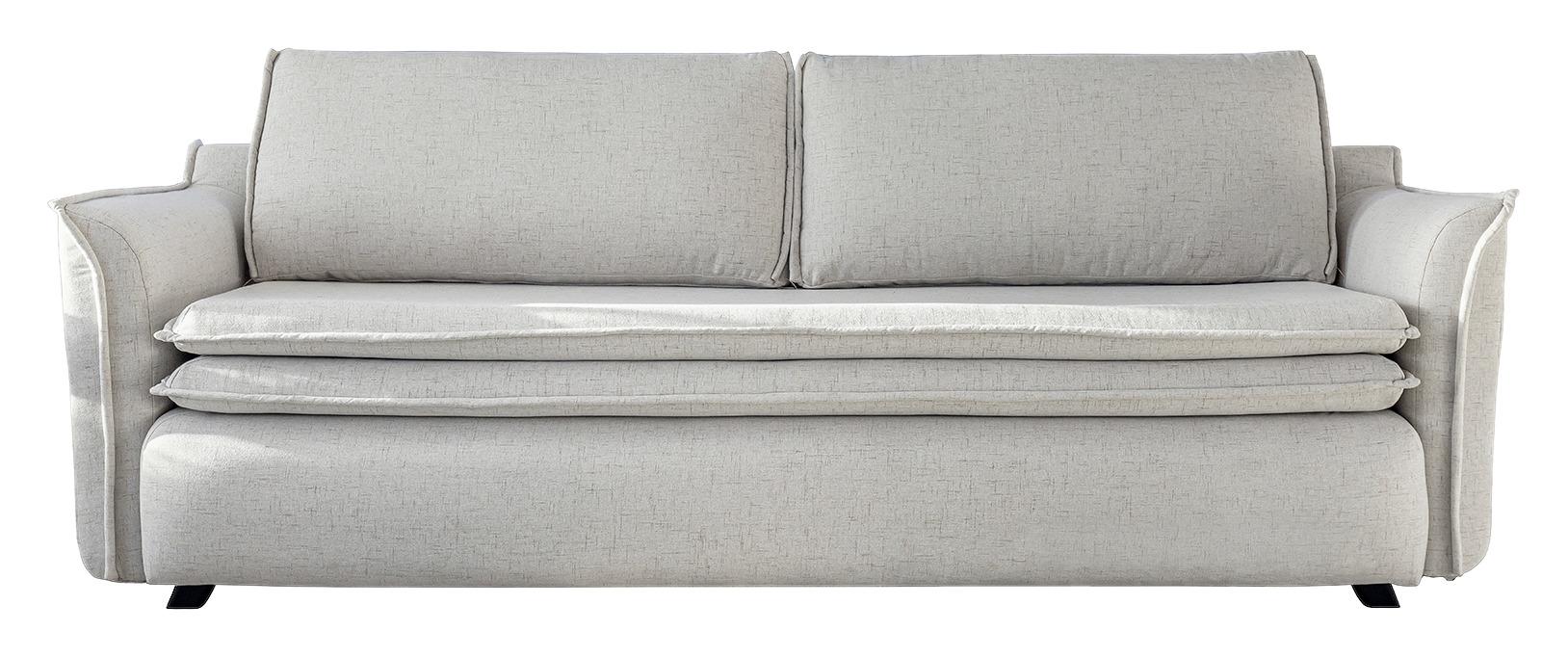Dreisitzer-Sofa mit Bettfunkt. Charming Charlie, Webstoff - Beige/Schwarz, Basics, Textil (225/85/90cm) - MID.YOU