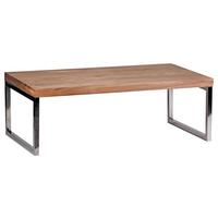 Konferenční stolek Guna masiv - barvy chromu/barvy akácie, Design, kov/dřevo (120/60/40cm) - MID.YOU