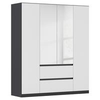 Drehtürenschrank Mainz Grau/Weiß B: 181 cm - Silberfarben/Weiß, Basics, Holzwerkstoff (181/210/54cm) - Rauch Möbel