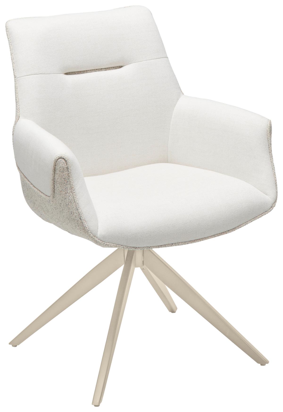 Armlehnstuhl Xenia - Champagner/Beige, LIFESTYLE, Textil/Metall (63/87/62cm) - Livetastic