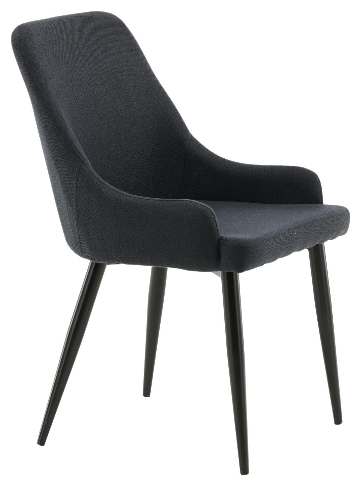 Stuhl-set Plaza Schwarz B: 49 Cm - Schwarz, Design, Textil/Metall (49/86/58cm) - Livetastic