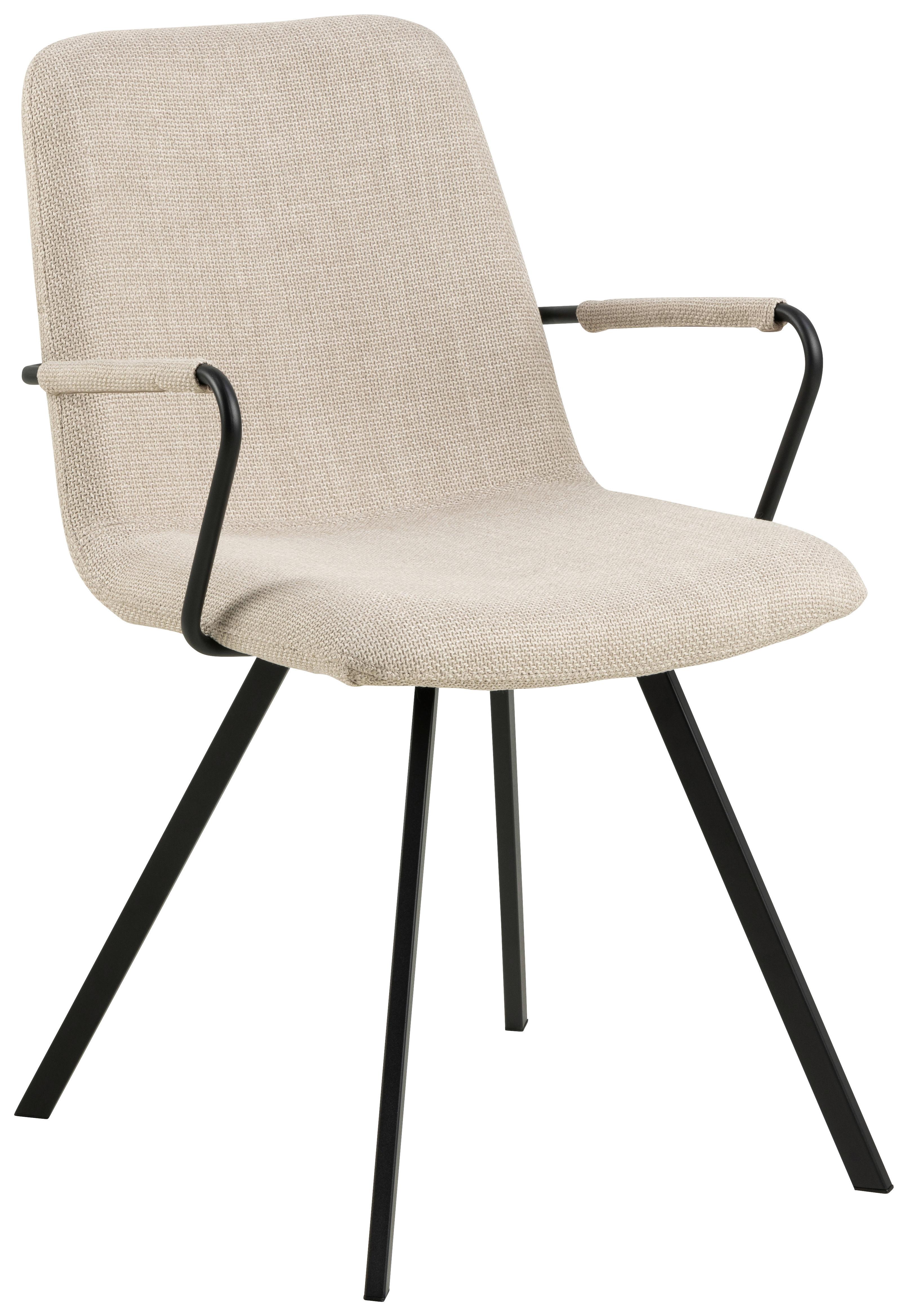 Židle S Područkami Béžová - černá/béžová, Design, kov/textil (55,5/85/50,5cm) - MID.YOU