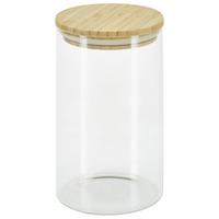 Vorratsglas aus Glas Cristin ca. 1 L, mit Bambusdeckel - Klar/Naturfarben, Basics, Glas/Holz (10/17cm) - James Wood