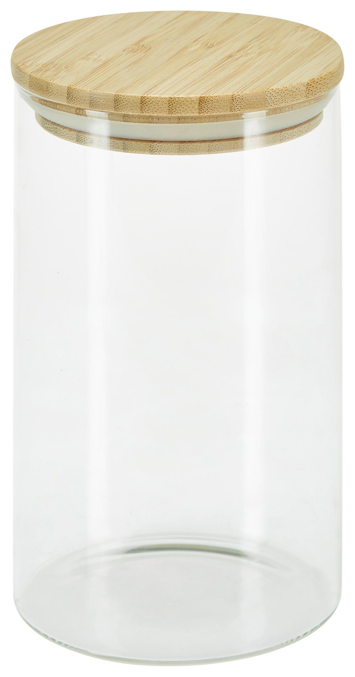Vorratsglas aus Glas Cristin ca. 1 L, mit Bambusdeckel - Klar/Naturfarben, Basics, Glas/Holz (10/17cm) - James Wood