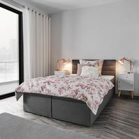 Manželská boxspring posteľ Lisa, 140x200, sivá - čierna/tmavosivá, Modern, drevo/kompozitné drevo (140/200cm) - Bessagi Home