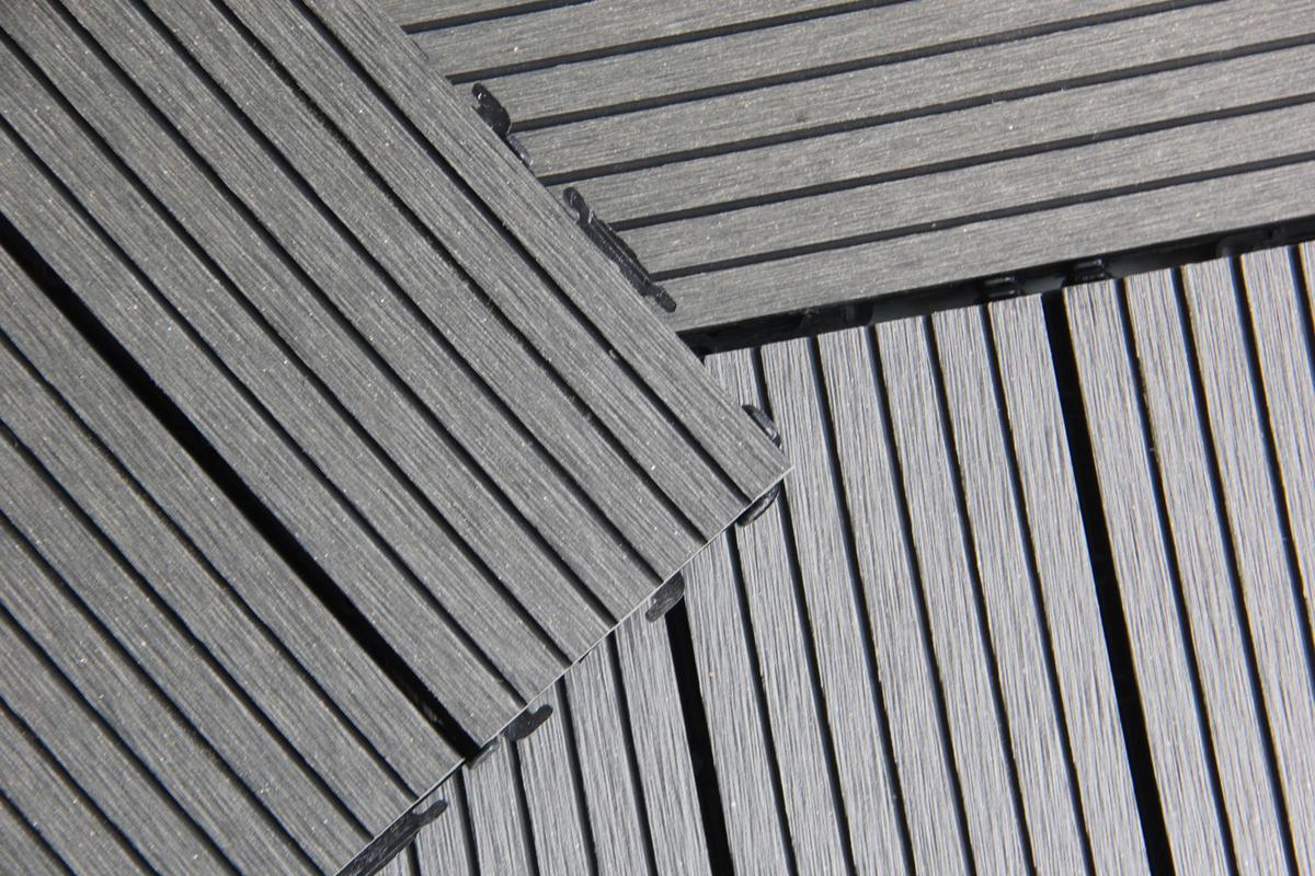 TERRASSENFLIESE NOAH 9ER-SET - Anthrazit, Basics, Holzwerkstoff/Kunststoff (30/30/2,2cm) - Beldano