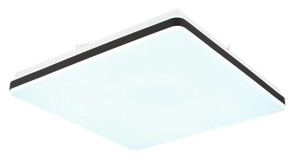 LED-Deckenleuchte Ully Schwarz Weiß L: 48,5 cm - Schwarz/Weiß, KONVENTIONELL, Kunststoff/Metall (48,5/48,5/6,6cm) - Globo