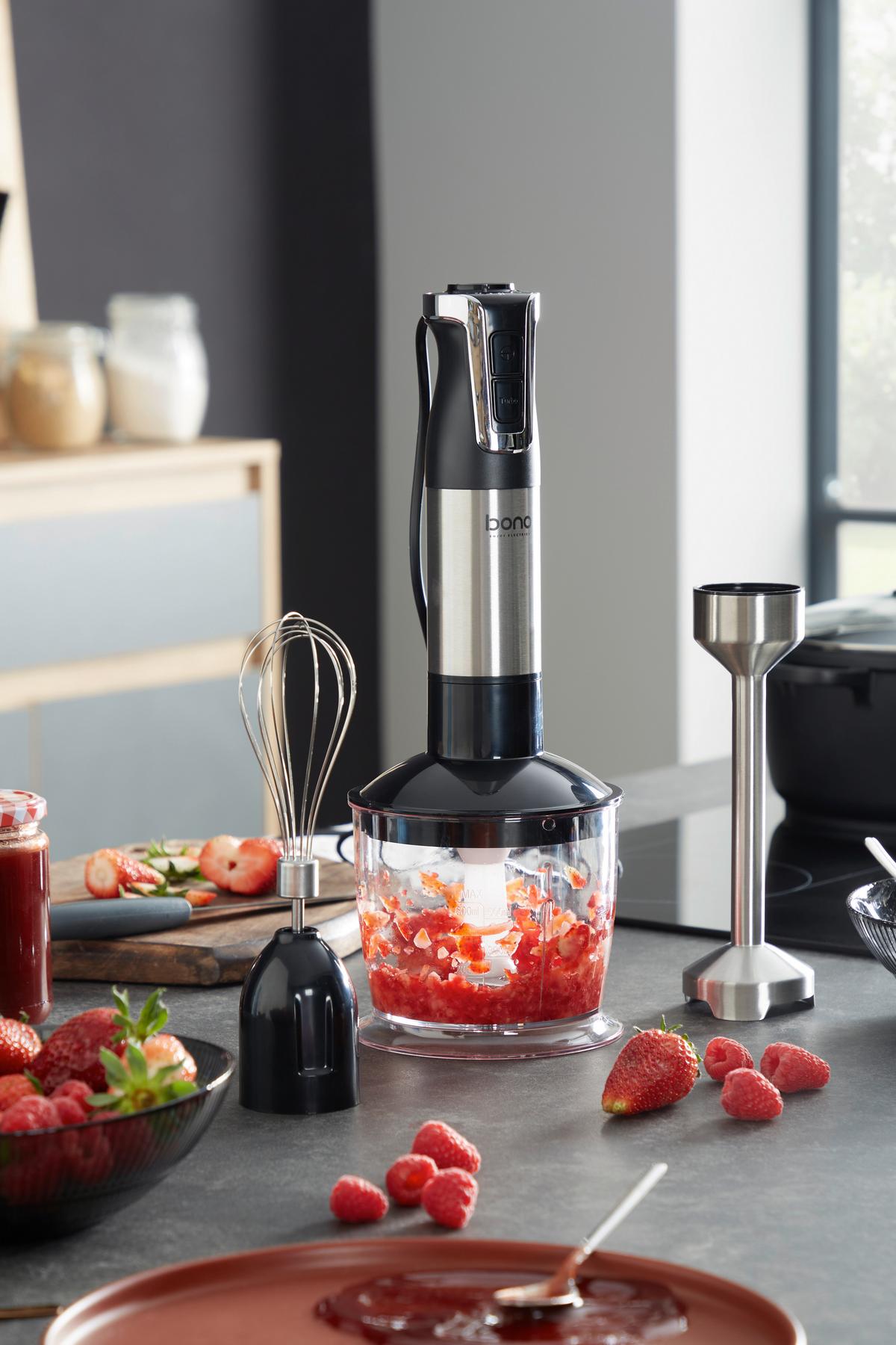 Botmixer Szett Gusteau - nemesacélszínű/fekete, Konventionell, műanyag/fém (19,5/13,5/37cm) - Bono