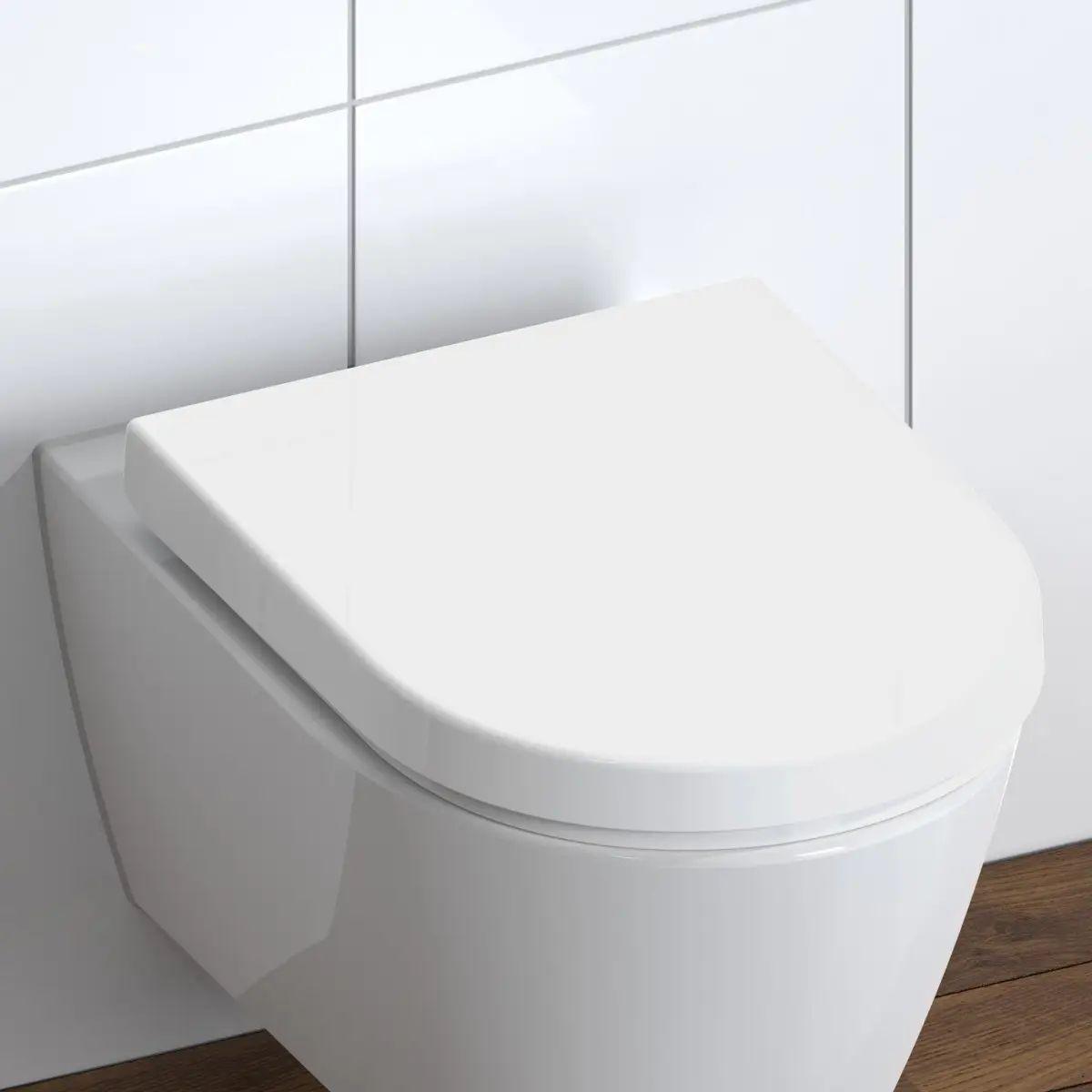 Wc-sitz Weiß Mit Absenkautomatik B: 34,5 Cm - Weiß, KONVENTIONELL, Kunststoff (34,5/5,5/45,5cm)