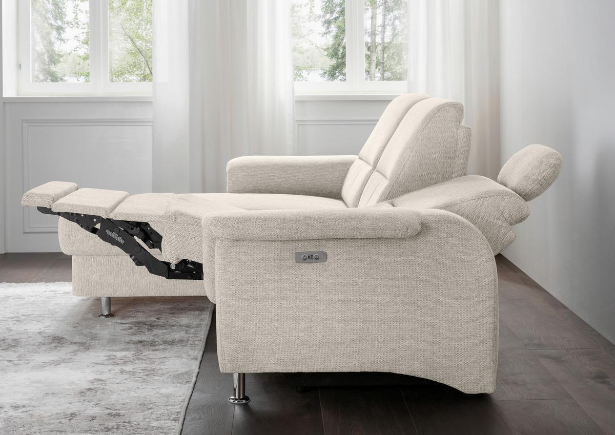 Ecksofa mit Stauraum Parole Beige Chenille - Chromfarben/Beige, MODERN, Textil (165/231cm) - Livetastic