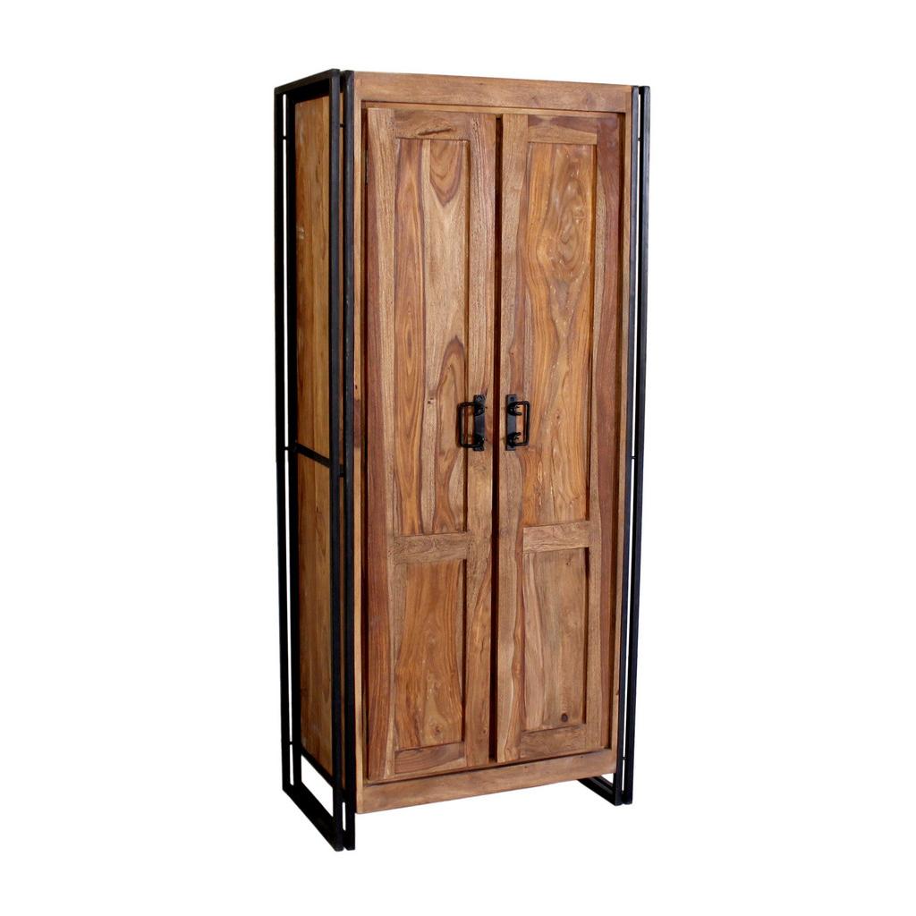 GARDEROBENSCHRANK Naturfarben/Schwarz B: 80cm