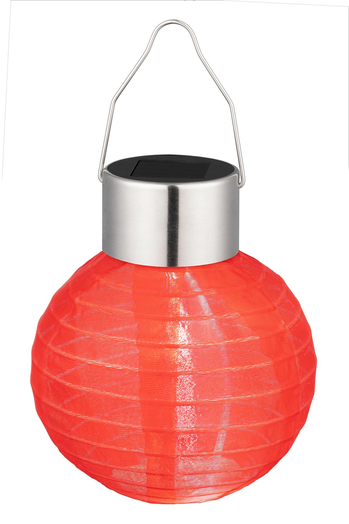 Solarleuchte Kira - Blau/Rot, Basics, Kunststoff/Textil (10/12cm) - Homezone