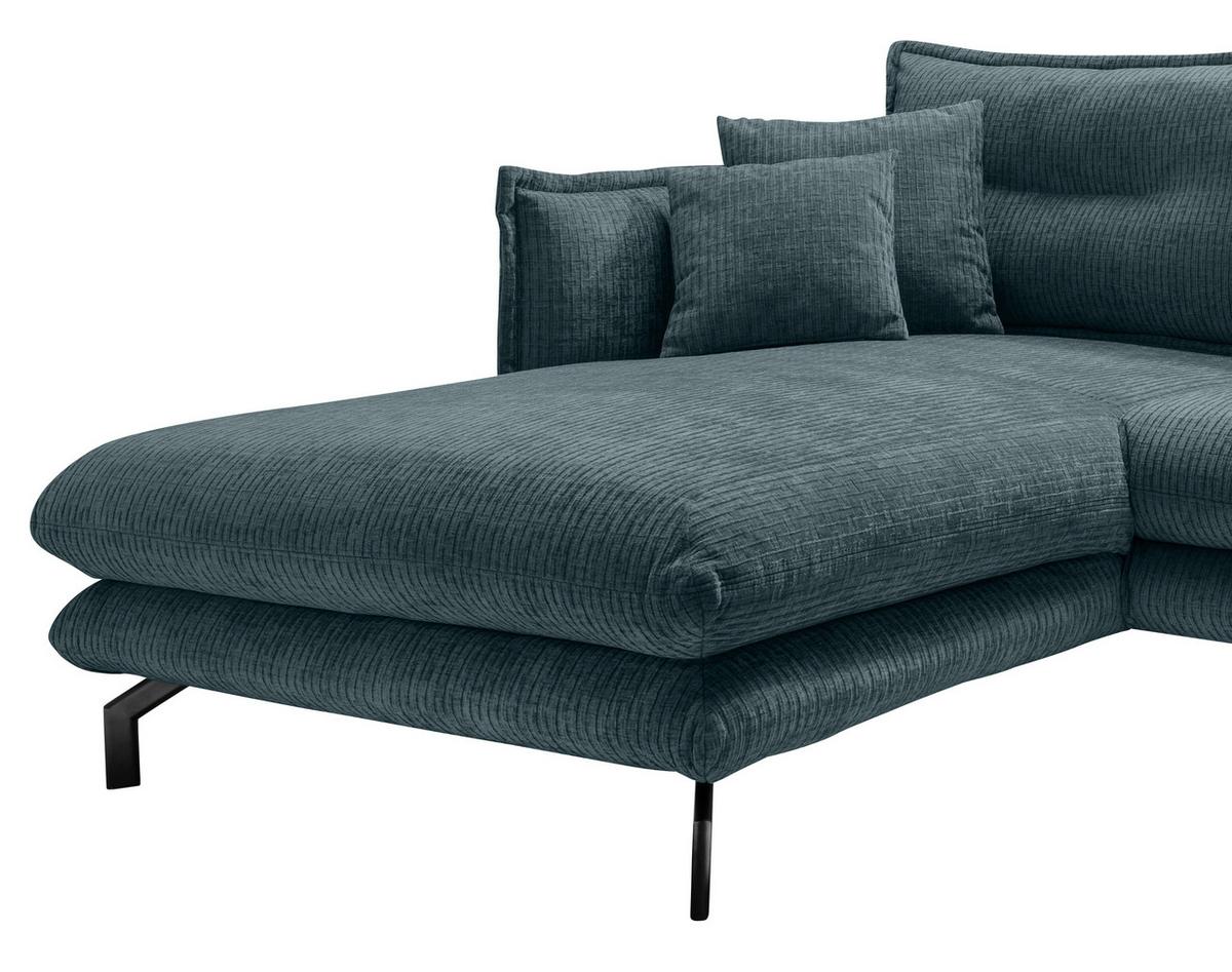 Ecksofa Lava - Blau/Schwarz, Design, Textil (180/255cm) - Livetastic