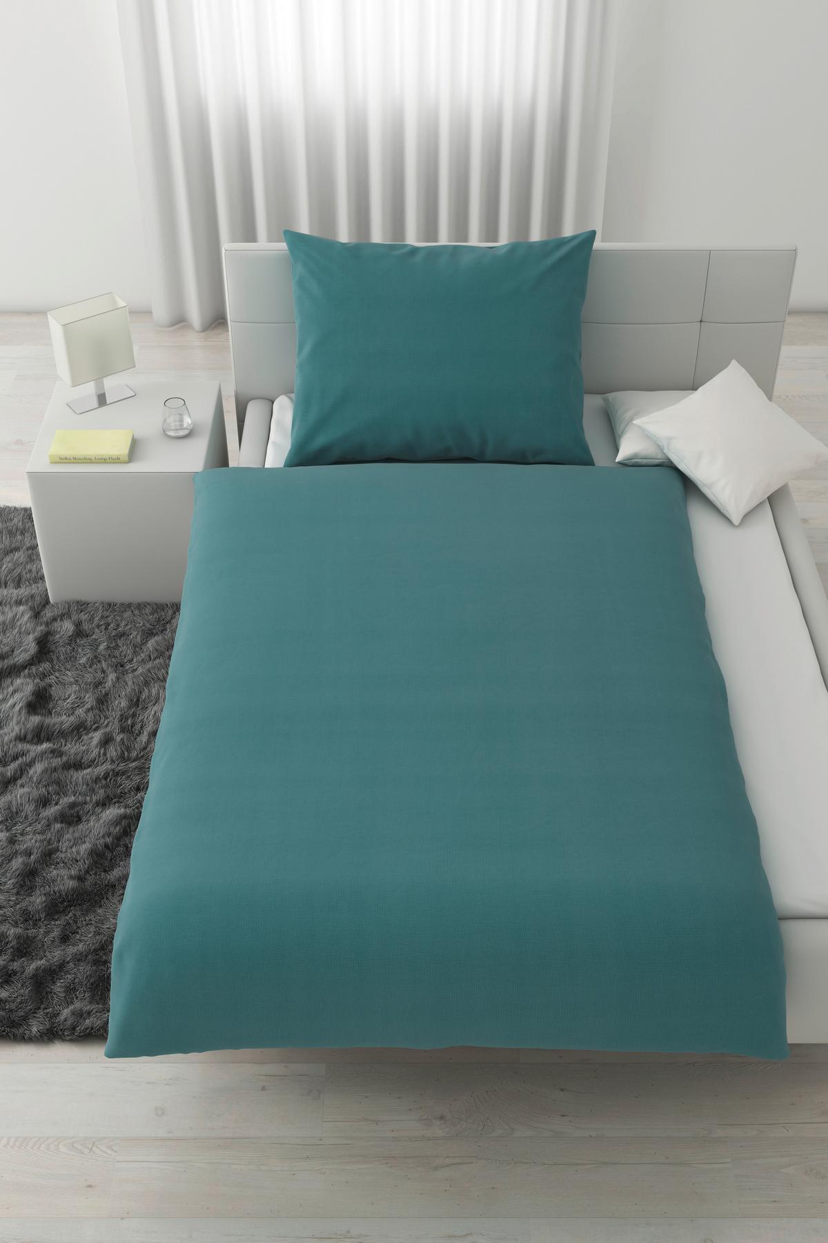 POVLEČENÍ Waffel, 140/200cm, modrá - modrá, Moderní, textil (140/200cm) - Modern Living