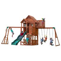 Spielturm Skyfort Ii - Braun/Grün, KONVENTIONELL, Holz (670/380/510cm) - Ambia Garden