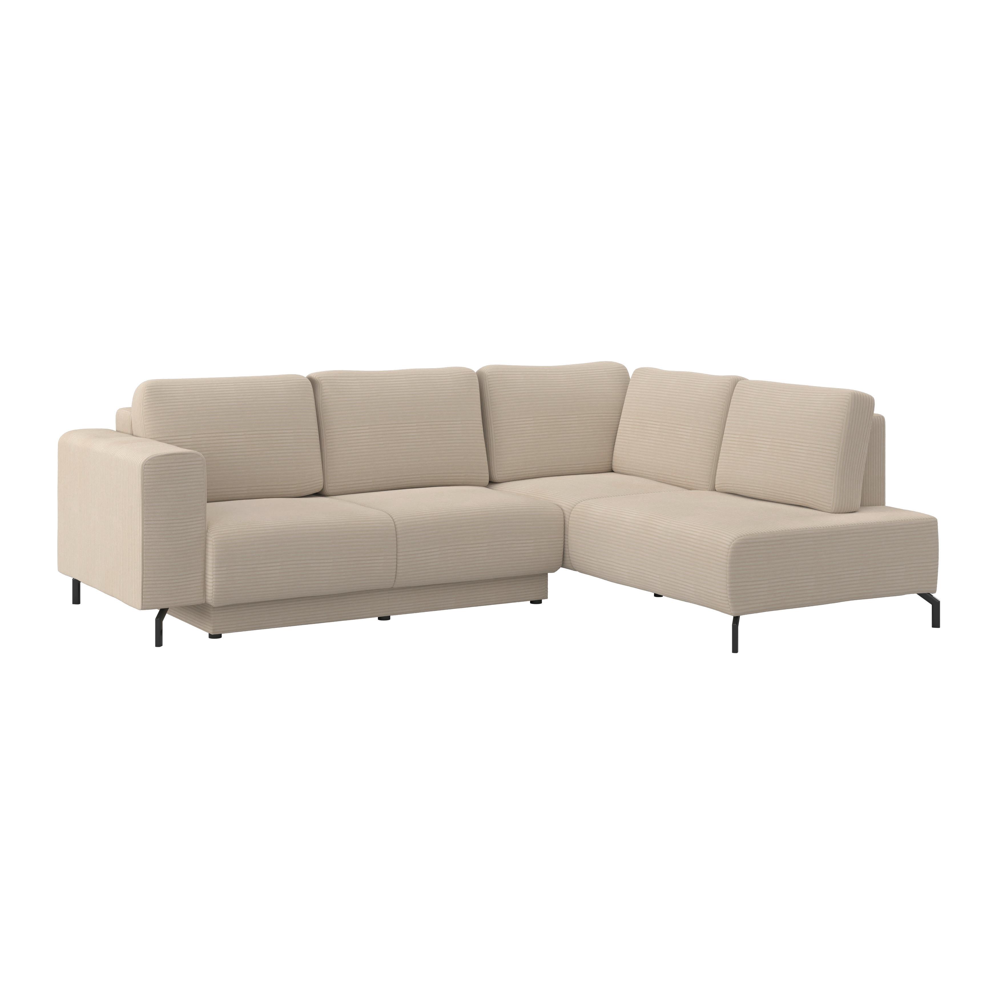 Ecksofa Veni Ecke R - Beige/Schwarz, MODERN, Textil (272l) - Ondega