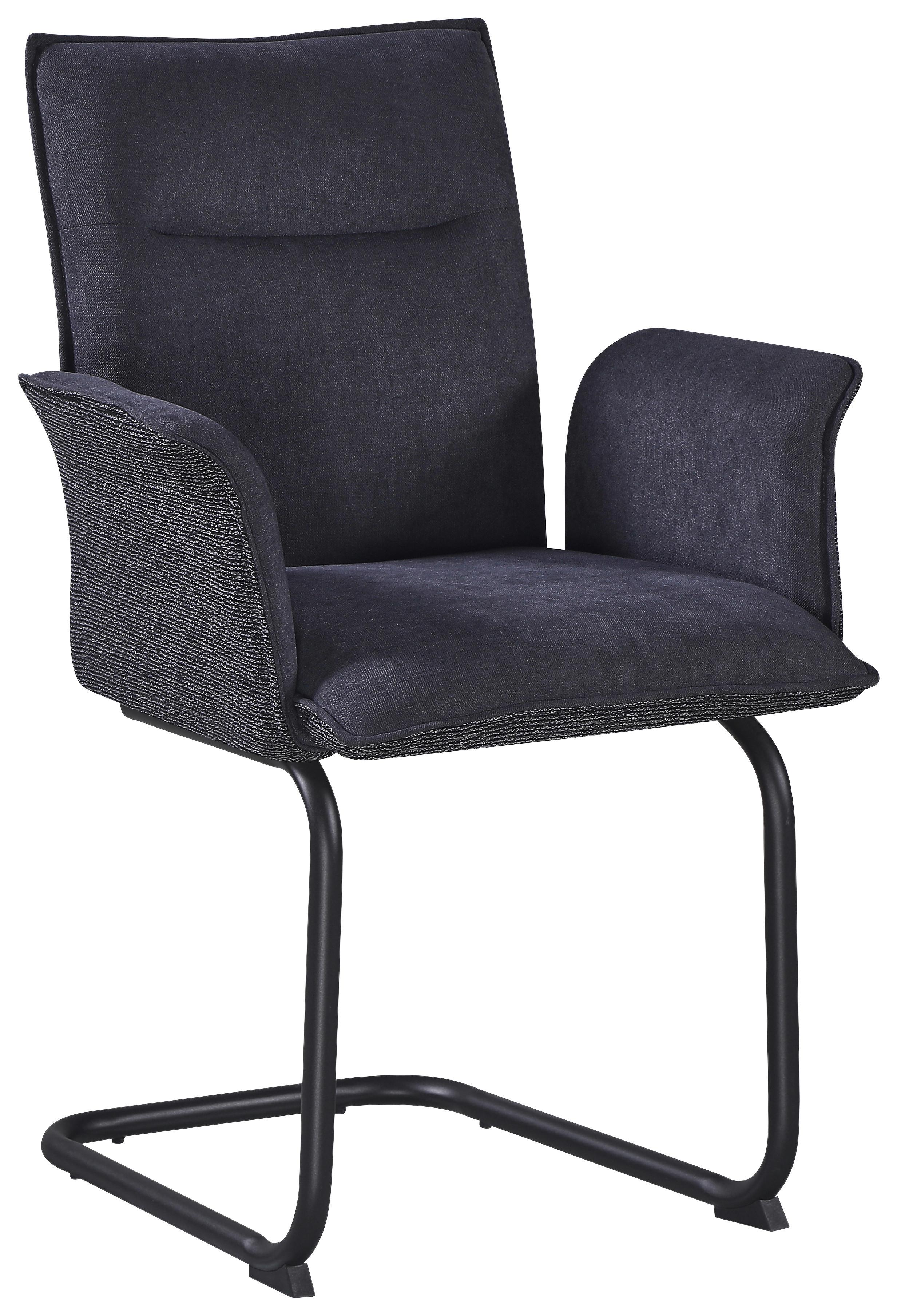 ŽIDLE S PODRUČKAMI NOVA - šedá/černá, Moderní, kov/textil (63/90/61cm) - Premium Living
