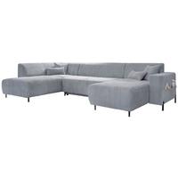 Wohnlandschaft Cuddly Mia Hellgrau B: 326 Cm - Hellgrau/Schwarz, Textil (192/330/165cm) - MID.YOU