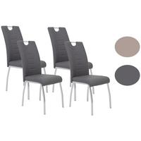 Stuhl-Set Andrea S - Chromfarben/Weiß, MODERN, Textil/Metall (43/100/64cm) - MID.YOU