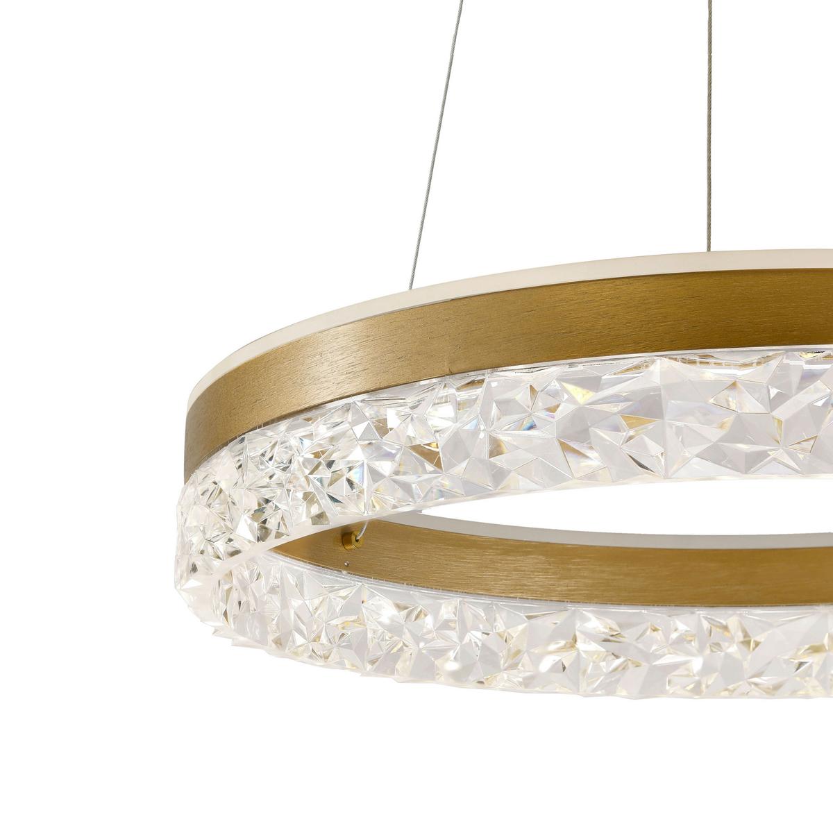Led-pendelleuchte 31-35554 Frozi - Transparent/Goldfarben, KONVENTIONELL, Kunststoff/Metall (50/50/120cm)