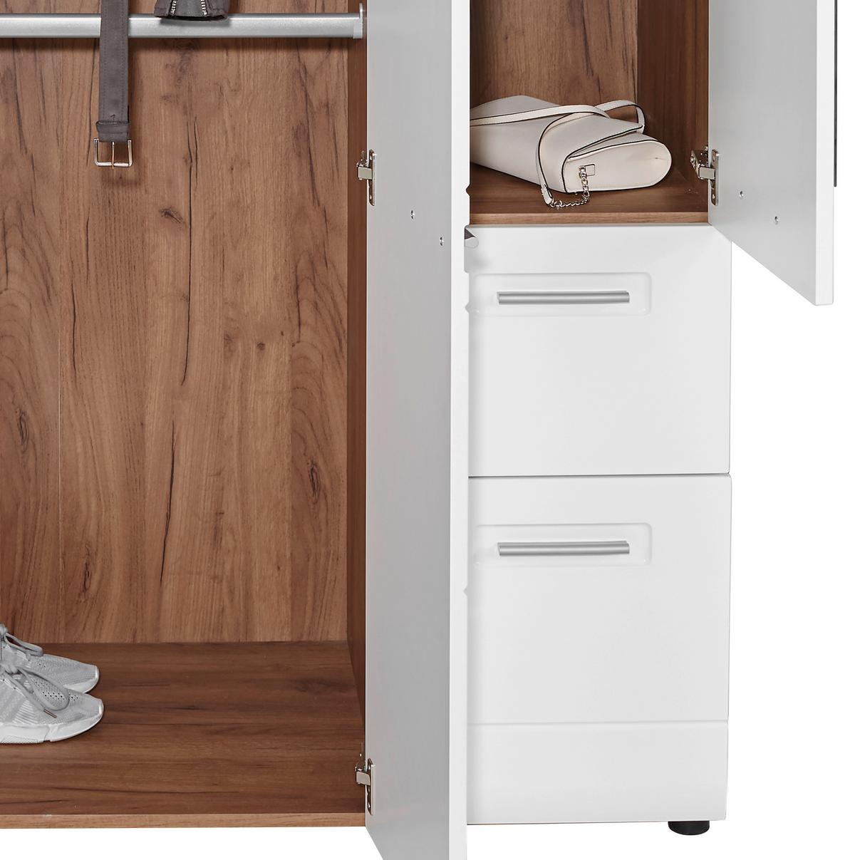 Nyílóajtós Szekrény Avensis New 120/206 Cm - tölgyfa színű/fehér, Konventionell, faalapú anyag (120/205,7cm) - Luca Bessoni