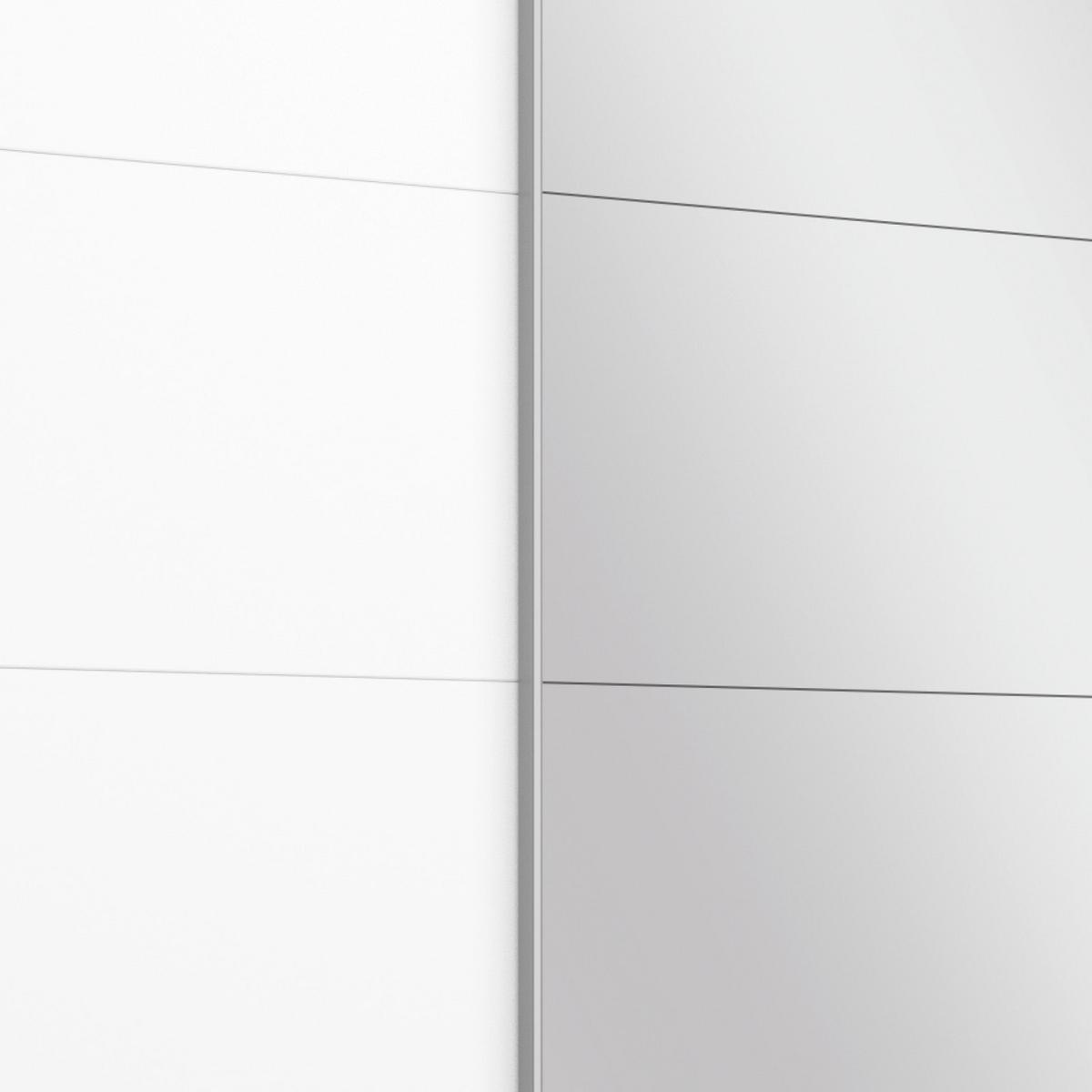 Schwebetürenschrank M. Spiegel 226cm Belluno, Weiß Dekor - Weiß, MODERN, Holzwerkstoff (226/230/62cm) - Rauch Möbel