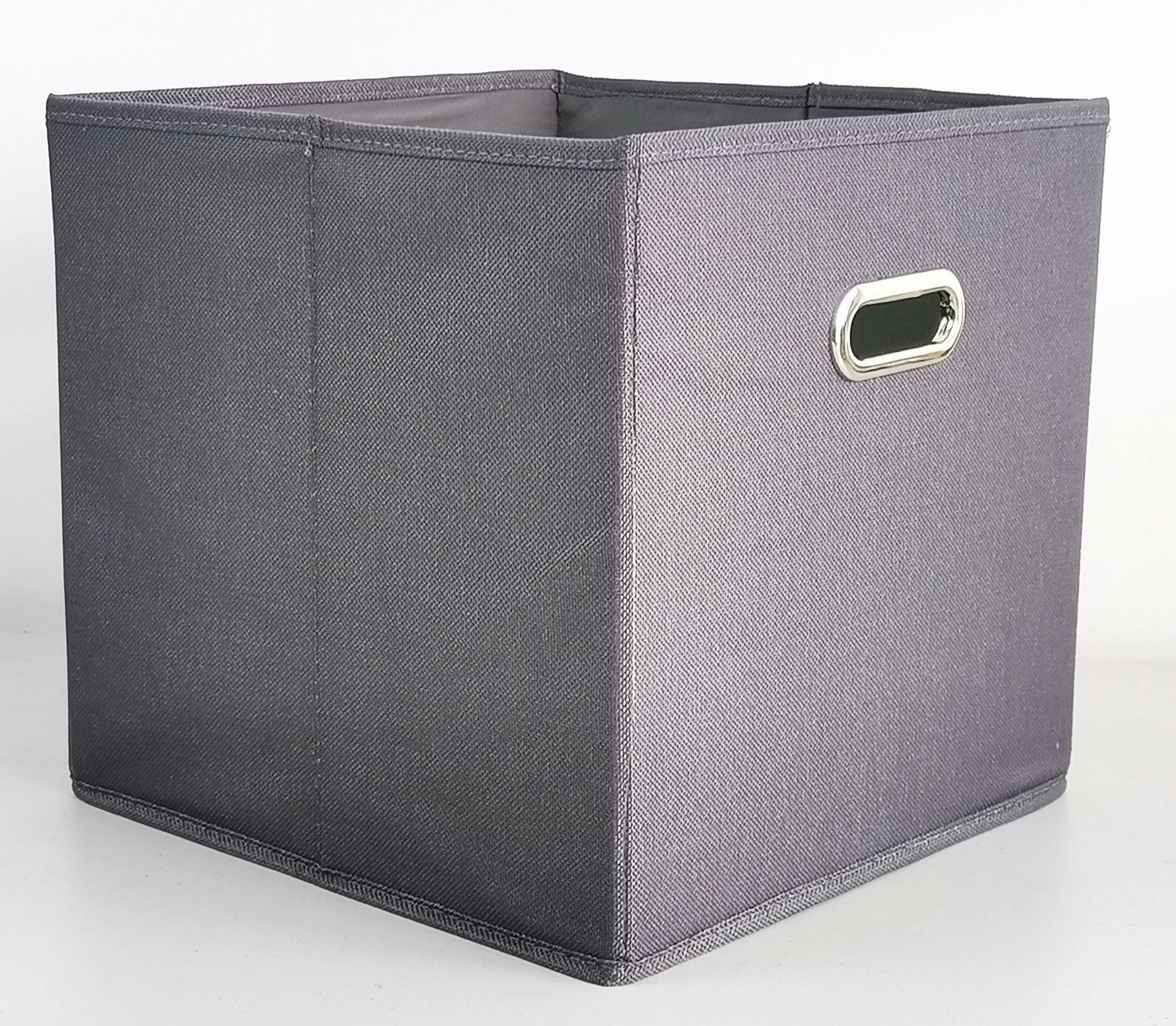 Skládací krabice Bobby ca. 34l - antracitová, Moderní, karton/textil (33/32/33cm) - Premium Living
