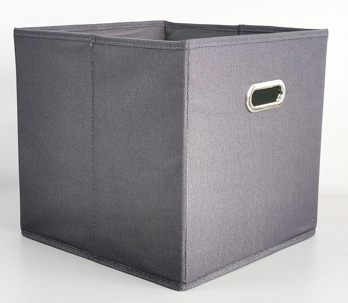 Skládací krabice Bobby ca. 34l - antracitová, Moderní, karton/textil (33/32/33cm) - Premium Living
