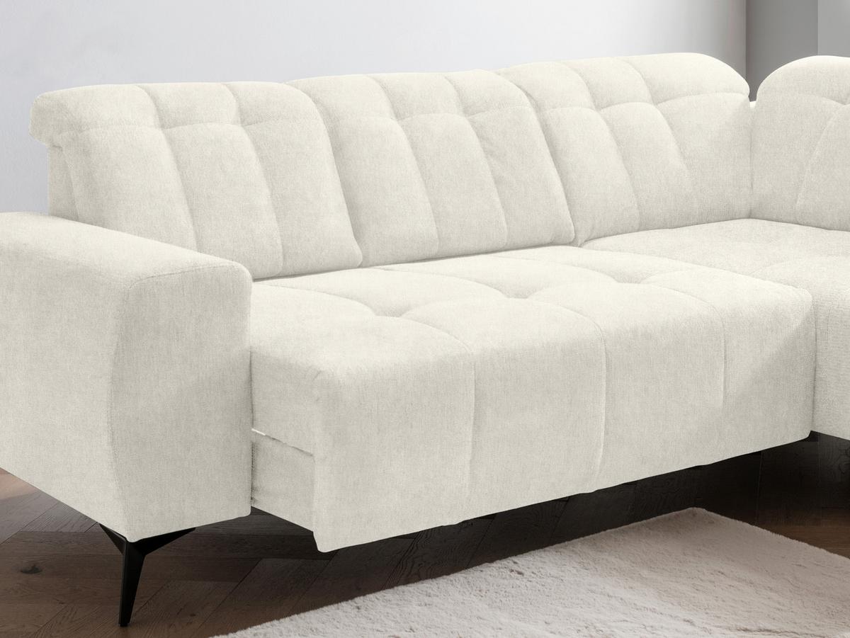 Ecksofa mit USB Anschluss Sano, Creme, S: 261x200 cm - Creme/Schwarz, MODERN, Textil (261/200cm) - Livetastic