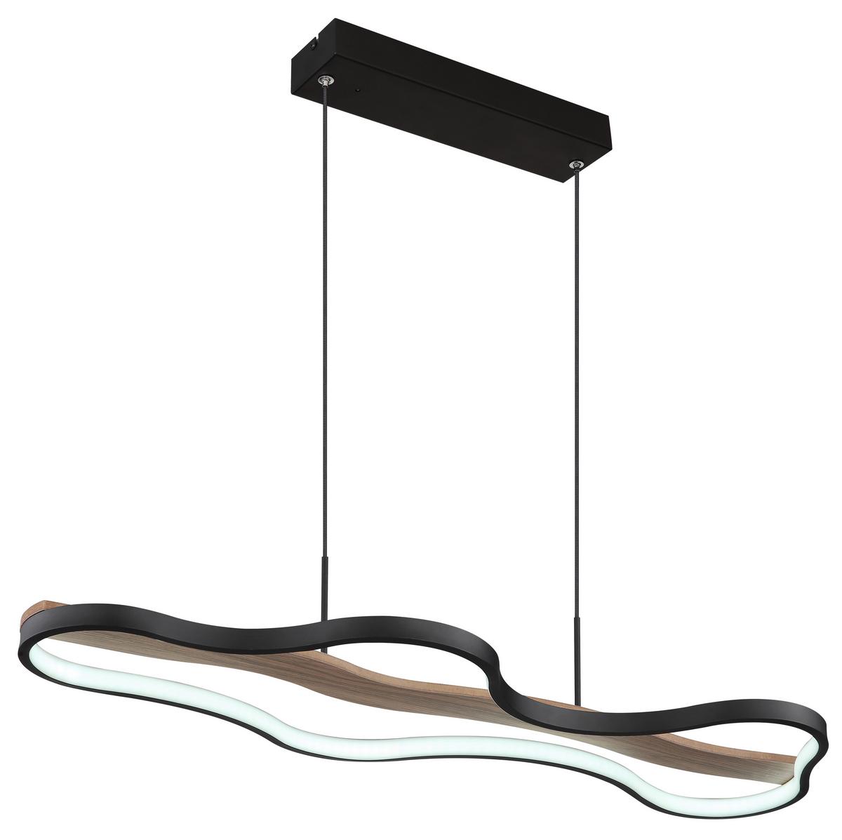 Led Függőlámpa 67181h - sötétbarna/fekete, Design, műanyag/fa (80,6/29/150cm) - Globo