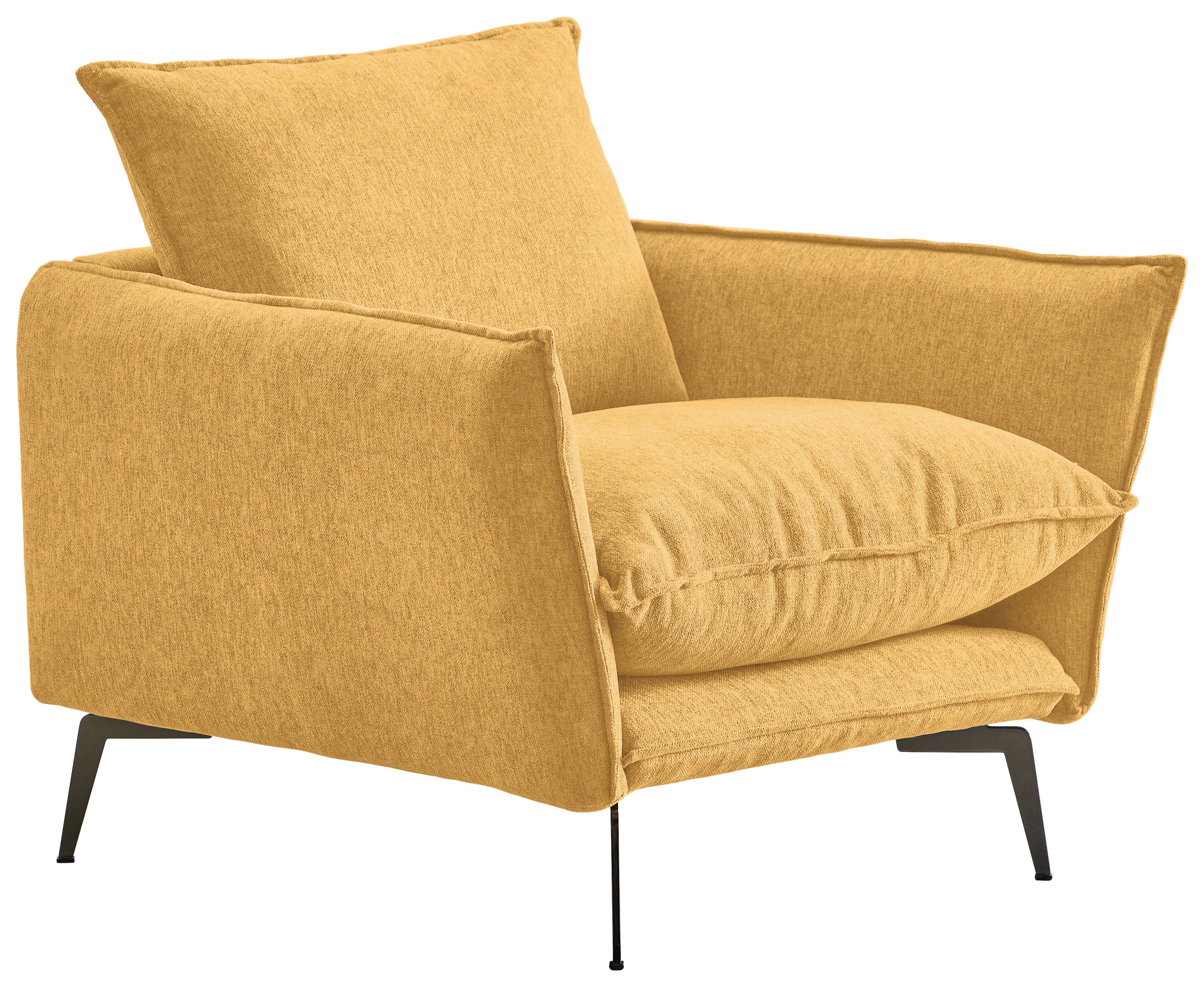 Sessel Skye Senfgelb B: 96 Cm - Senfgelb/Schwarz, Design, Textil (96/84/100cm) - Livetastic