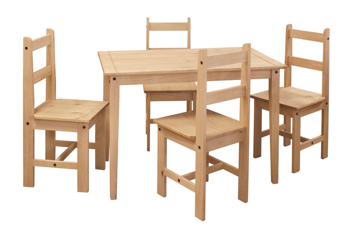 Tischgruppe Naturfarben, Honig L: 108cm - Naturfarben/Honig, Natur, Holz (108/65/76cm) - Livetastic