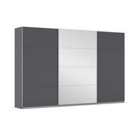 Schwebetürenschrank Mit Spiegel 361cm Miami, Grau - Grau, MODERN, Holzwerkstoff (361/229/62cm) - Luca Bessoni