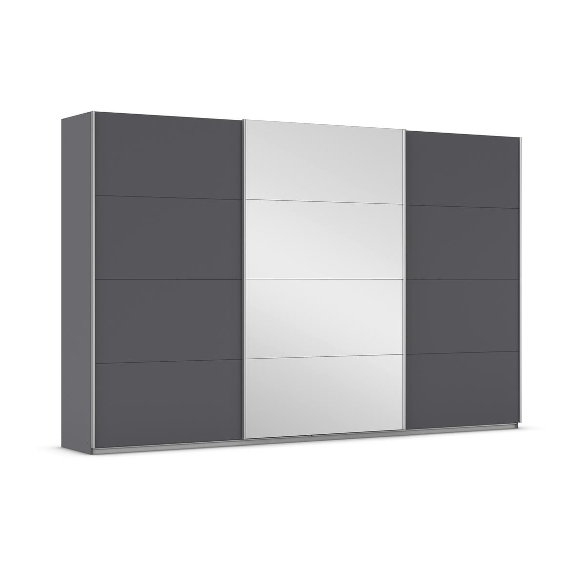 Schwebetürenschrank Mit Spiegel 361cm Miami, Grau - Grau, MODERN, Holzwerkstoff (361/229/62cm) - Luca Bessoni