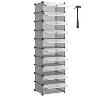 Schuhregal Grau B: 43 cm - Grau, Basics, Kunststoff/Metall (43/173/31cm)
