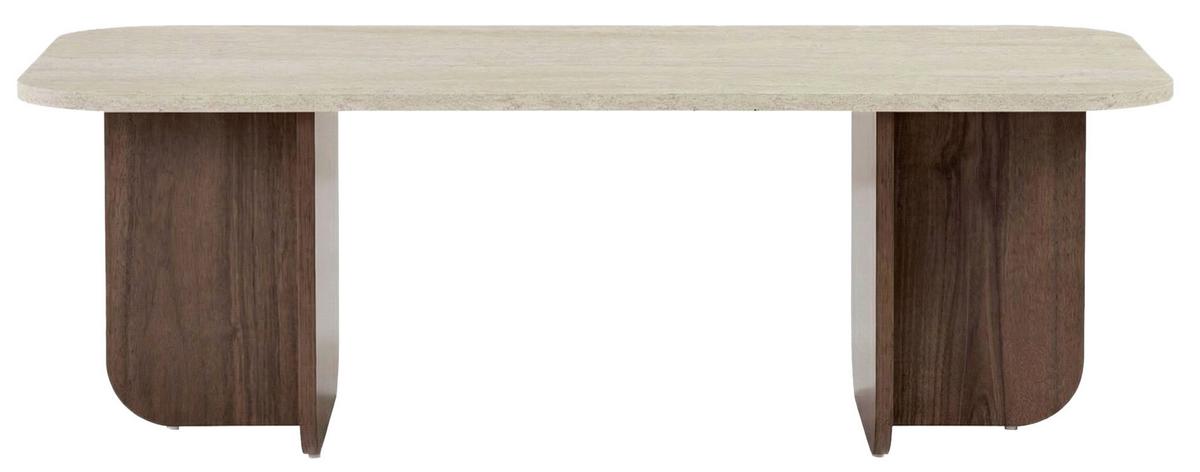 Couchtisch Akira Creme/Walnussfarben L: 120cm - Walnussfarben/Creme, Design, Holzwerkstoff (120/60/41cm) - MID.YOU