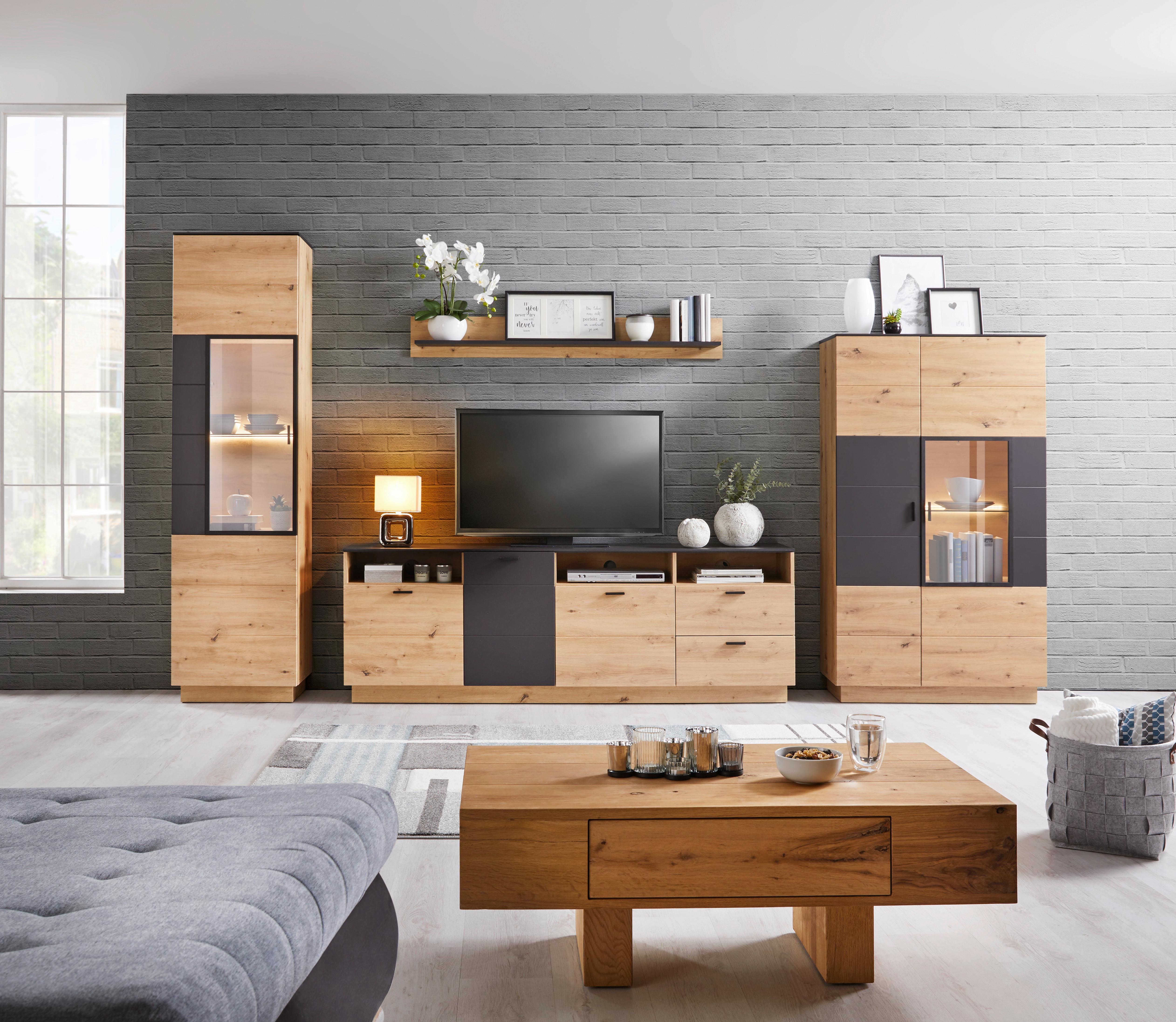 Wandboard Tonale B: 107 Cm Artisan Eiche/grau - Eichefarben/Grau, MODERN, Holzwerkstoff (107/19/21,6cm)