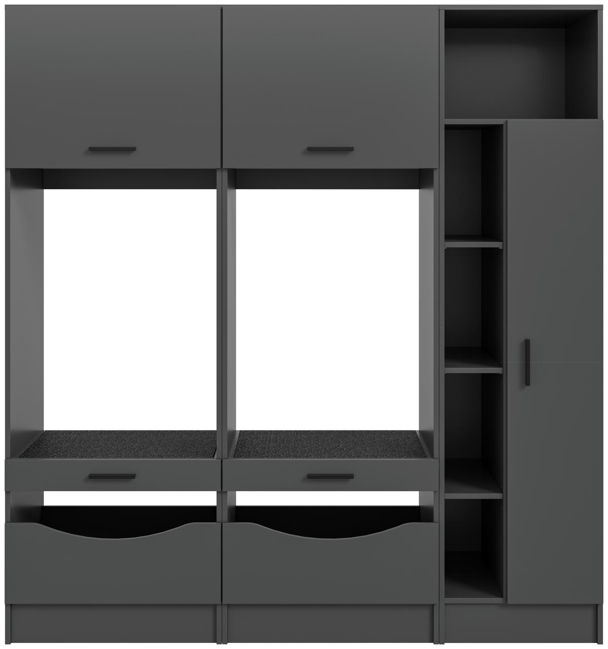 PrádelnaFree Antracit - antracitová, Basics, kompozitní dřevo (182/195/68cm) - MID.YOU