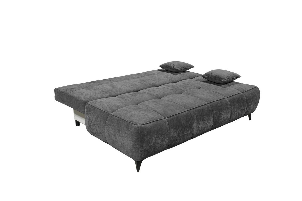 Schlafsofa Elisa Antrahrazit, Schlaffunktion - Anthrazit/Schwarz, MODERN, Textil (215/96/106cm) - MID.YOU