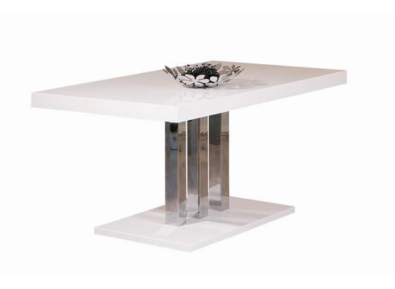 Esstisch Palazzo B: 160 cm Weiß - Chromfarben/Weiß, Basics, Holzwerkstoff/Metall (160/75/90cm) - Livetastic Esstisch Palazzo B: 160 cm Weiß - Chromfarben/Weiß, Basics, Holzwerkstoff/Metall (160/75/90cm) - Livetastic