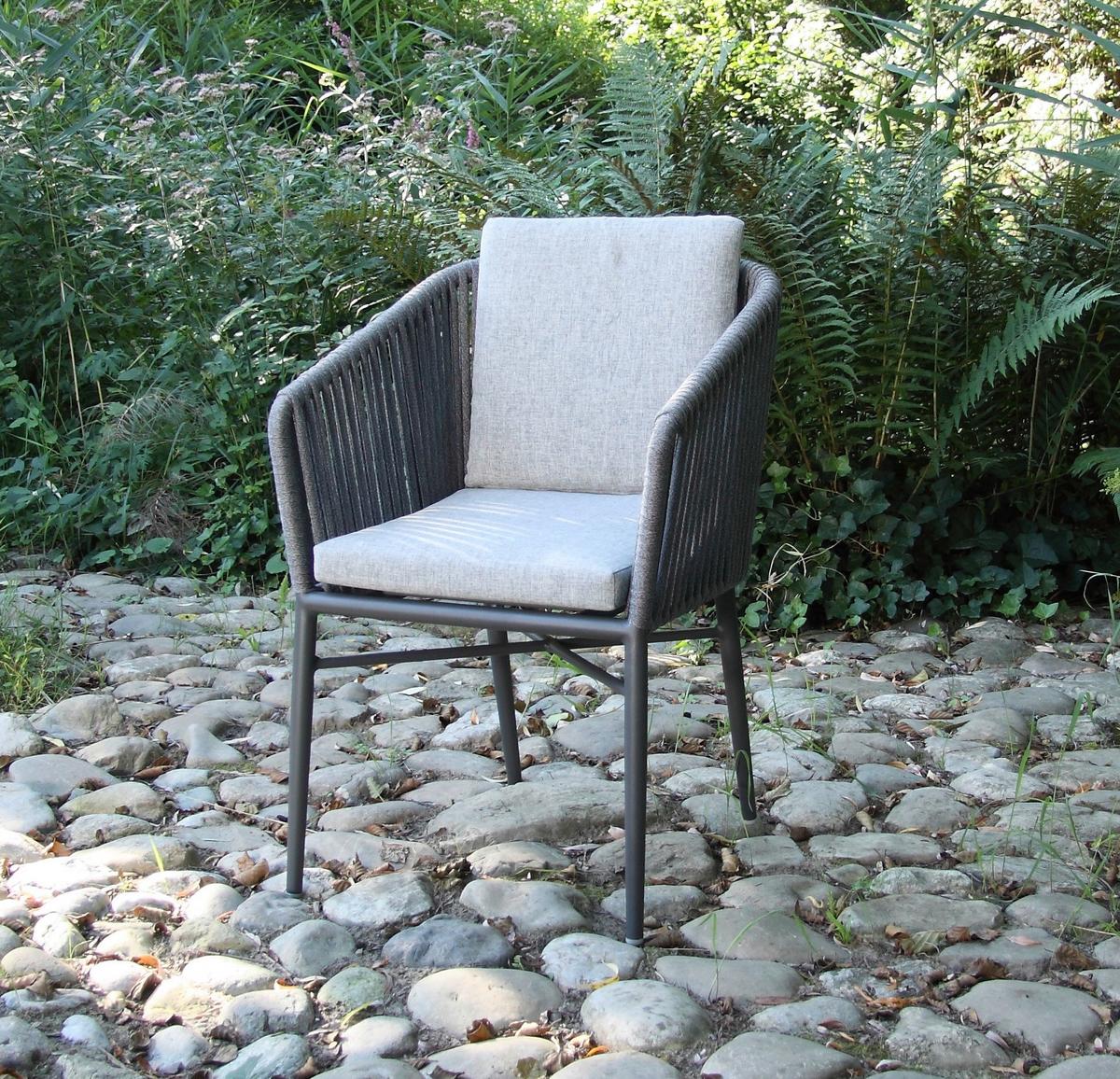 Gartengarnitu 5-Tlg. Atacama Holz/Kunststoff/Metall - Grau/Akaziefarben, Basics, Holz/Kunststoff (180/90/76cm) - Gardenson