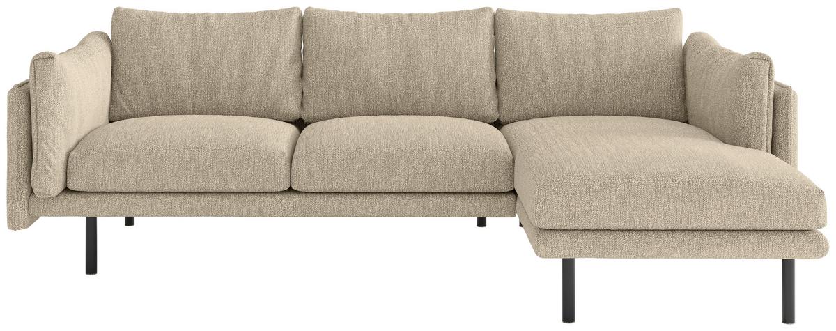 Ecksofa Salama - Beige/Schwarz, Design, Textil (268/160/100cm) - Livetastic