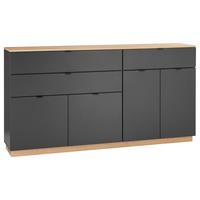 Sideboard Vince II B: 191 cm Anthrazit/Evoke Oak Dekor - Eichefarben/Anthrazit, Trend, Holzwerkstoff (191/100/38cm) - Livetastic