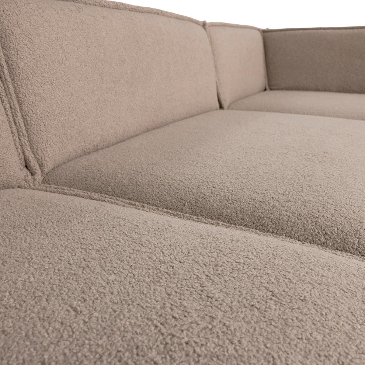 ECKSOFA Manu Taupe 286x160cm - Taupe/Schwarz, MODERN, Textil (286/160cm) - Livetastic