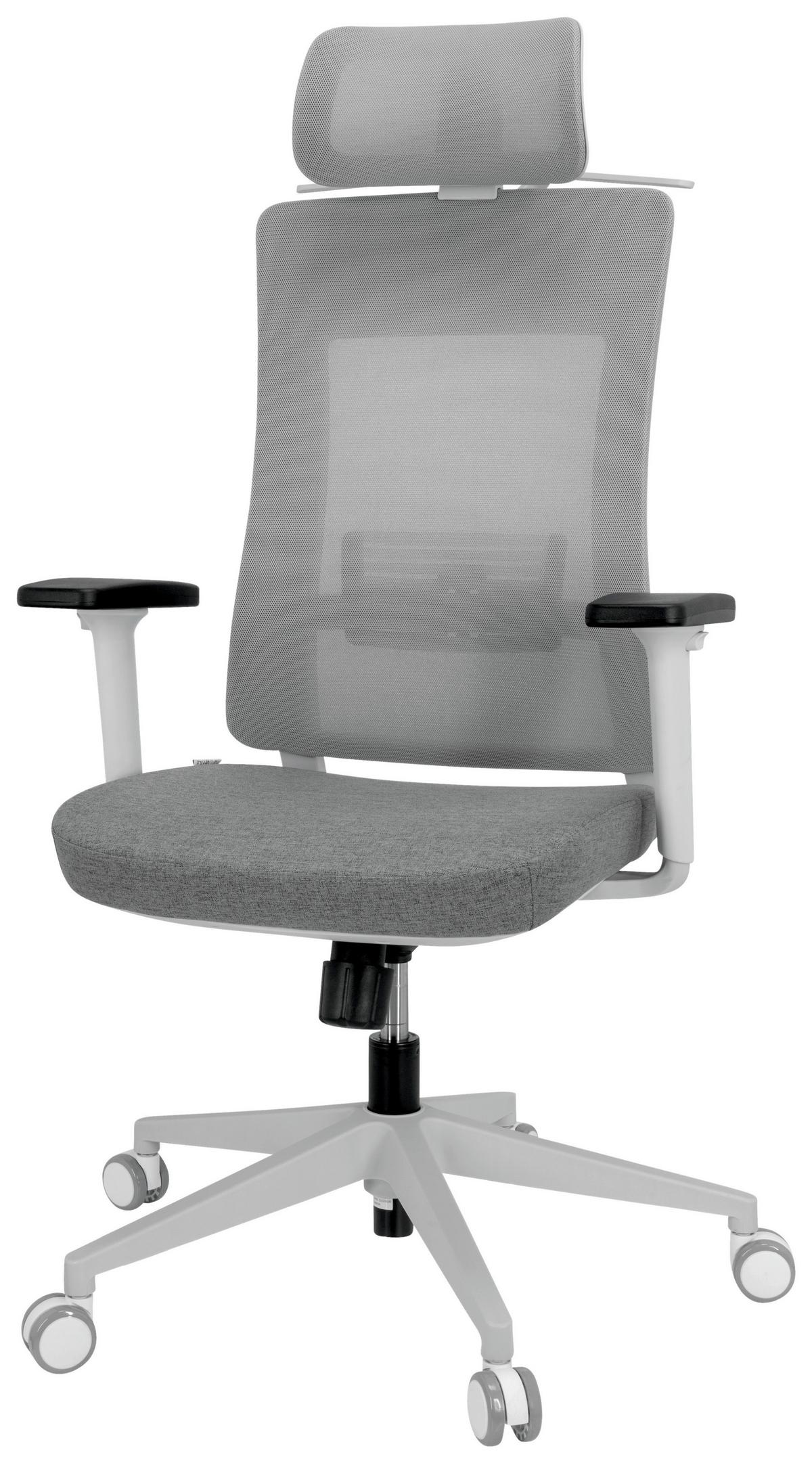 Drehstuhl Comfio Wmh mit Armstützen Grau - Grau, Basics, Kunststoff/Textil (66/120/60cm) - MID.YOU