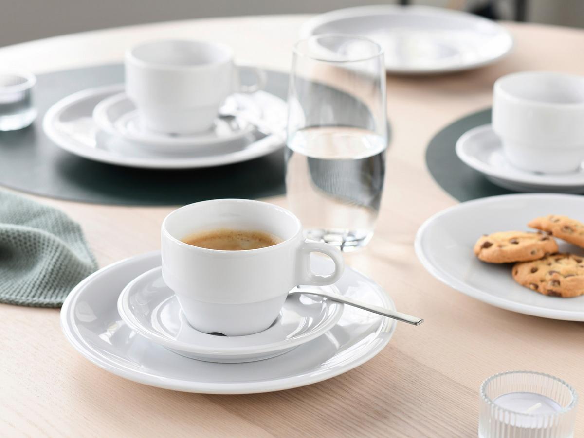 Kaffeeservice Milano 18-Tlg. Keramik, Weiß - Weiß, Basics, Keramik - Creatable