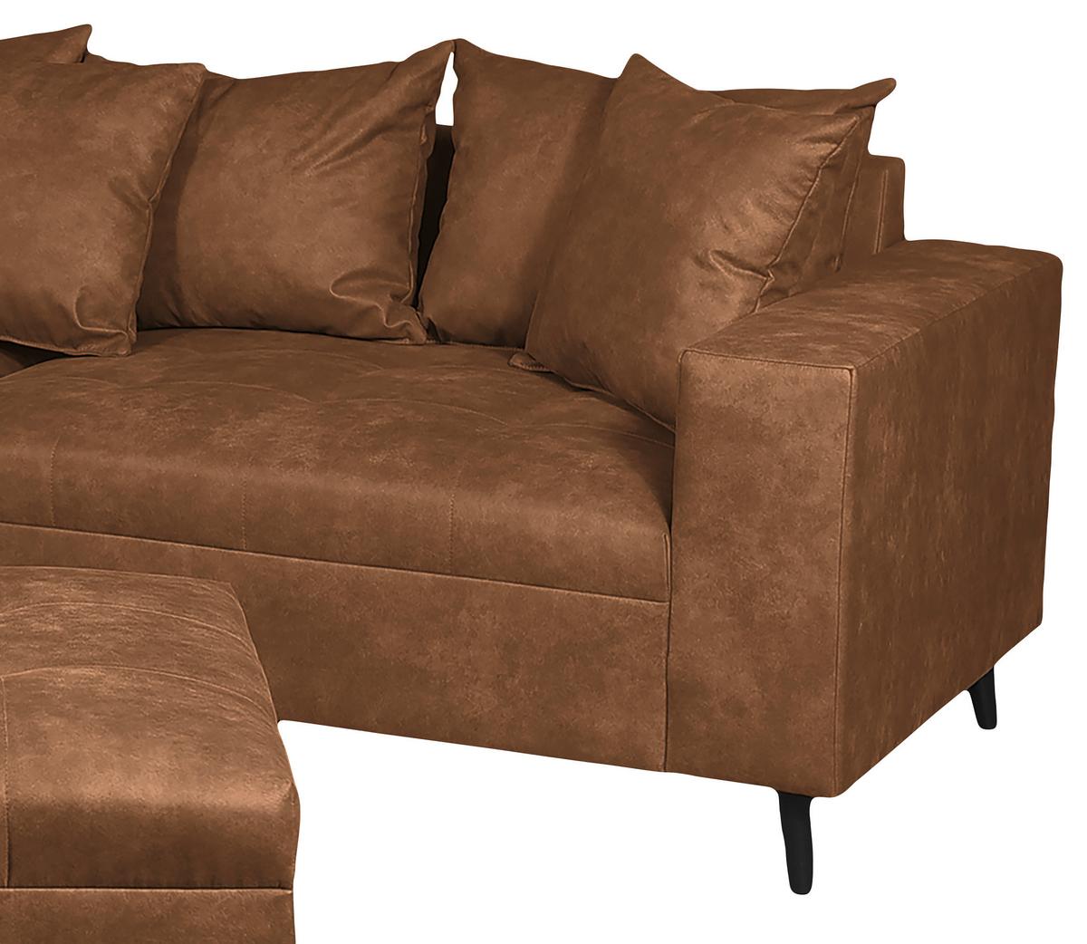 Ecksofa Pruno, Braun S: 174x247 Cm - Schwarz/Braun, Design, Textil (174/247cm) - MID.YOU