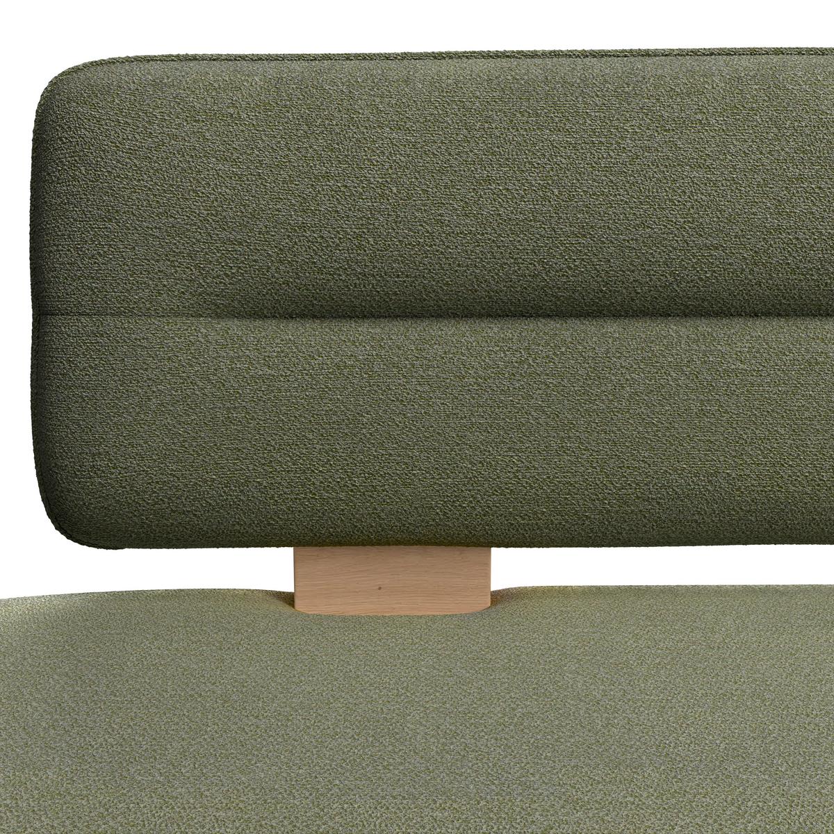 Sitzbank Beluna II Webstoff grün, B: 160cm - Eichefarben/Schwarz, KONVENTIONELL, Holzwerkstoff/Textil (160/87/67cm) - James Wood